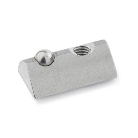 Otto Ganter Stainless Steel T Nut Accessory for Profile System without Guide Step, GN 506.1